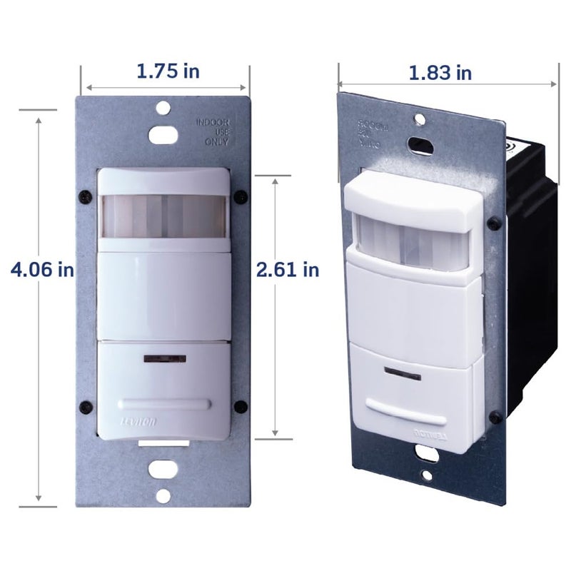 Leviton مستشعر حركة مفتاح الحائط ليفيتون ديكورا 120/277 فولت، ODS10-IDE، أبيض - Image 5